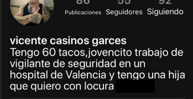 Perfil en redes sociales de Vicente Casinos.