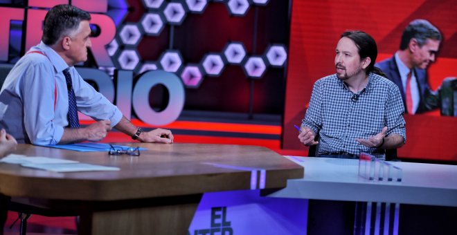 Pablo Iglesias durante la entrevista concedida a 'El Intermedio' tras la investidura de Pedro Sánchez. / Daniel Gago - Podemos.