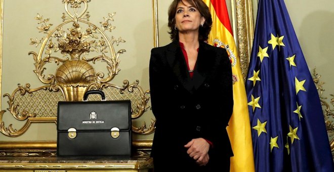 13/01/2020.- La exministra de Justicia Dolores Delgado durante el acto de traspaso de cartera a su sucesor en el cargo, Juan Carlos Campo. / EFE