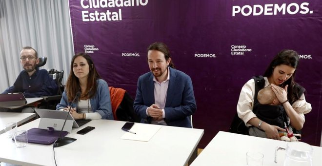 Pablo Iglesias en el Consejo Ciudadano de Podemos. / EFE