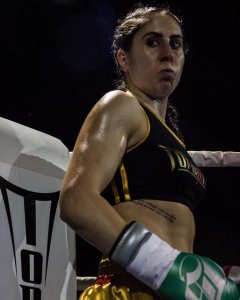 Marta Braña, durante un combate de boxeo.