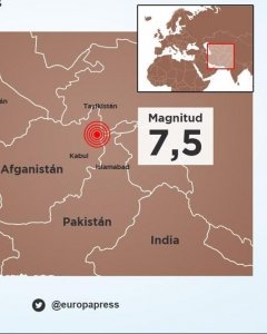 Mapa del epicentro del terremoto