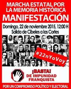 Cartel que convoca a la manifestación contra la impunidad del franquismo