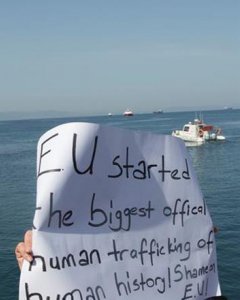 protestas contra las políticas migratorias de la UE.