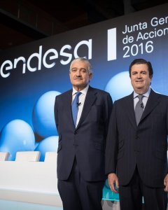 El consejero delegado de Endesa, José Bogas, y el presidente, Borja Prado. EP.P / FERNANDO VILLAR