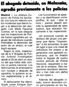 Información difundida en Diario 16 con el falso atestado policial