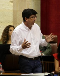 Juan Marín, portavoz del Grupo parlamentario de Ciudadanos, en el Parlamento andaluz