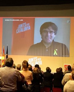 Puigdemont, en un acto vía streaming.- EUROPA PRESS