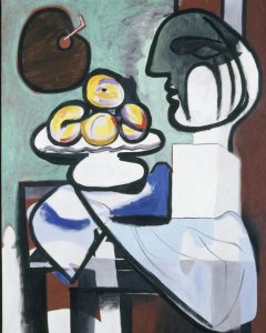 Nature morte: buste, coupe et palette.- PICASSO