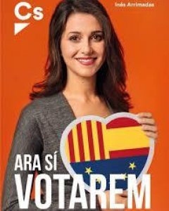 Cartel de campaña de Cs en Catalunya, en 2017.