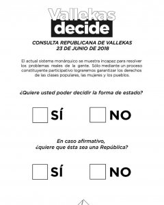 Papeleta de la consulta republicana. VALLEKAS DECIDE