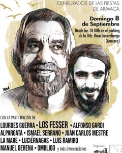 Cartel del acto en apoyo de los músicos Luis Pastor y Pedro Pastor.