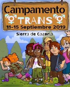 Cartel del campamento financiado por el Gobierno andaluz