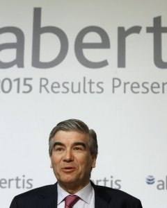 El vicepresidente y consejero delegado de Abertis, Francisco Reynés, durante la presentación de resultados anuales del grupo. EFE/Juan Carlos Hidalgo