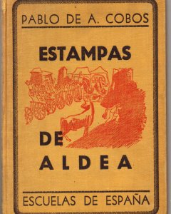 Portada del libro amarillo de 'Estampas de aldea'./ Archivo Enriqueta Castellanos