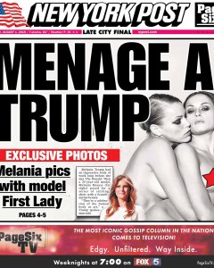 Una de las portadas que New York Post ha dedicado a Melania Trump.- NYP