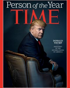 Portada de la revista 'Time', que otorga a Donald Trump el título de 'Personaje del año'.