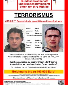 Imagen difundida por las autoridades alemanas para localizar a Anis Amri, sospechoso de matar a 12 personas en un ataque con un camión en Berlín.-REUTERS