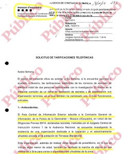 Fragmento de la denuncia de los Mossos d'Esquadra contra la Policía Nacional ante la Audiencia.