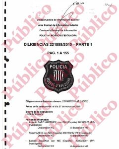 Portada de la Parte I del informe de los Mossos a la Audiencia.