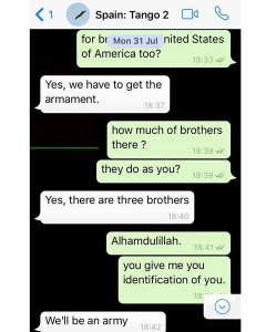 Sexta captura de la conversación entre espías y Younes Abouyaaqoub.