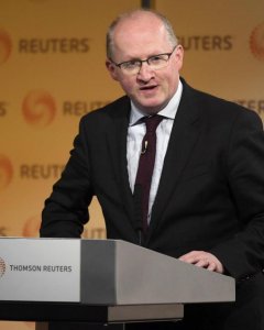 El gobernador del Banco Central de Irlanda, Philip Lane, en un acto organzado por la agencia Reuters en Lodres.. REUTERS/Toby Melville