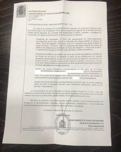 Diligencias de la Audiencia Nacional para el registro del Ayuntamiento de Rivas-Vaciamadrid.