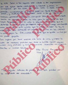 Final de la nueva carta del empresario Da Silva a Pedro Sánchez y Policía Nacional.