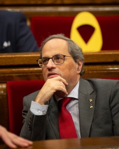 El president de la Generalitat, Quim Torra, durante una sesión plenaria en el Parlament de Catalunya. / Europa Press