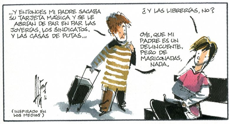 Tarjetas black. Viñeta de Alfons López