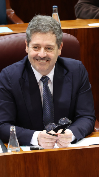 El consejero de Cultura, Mariano de Paco Serrano, durante el debate de los Presupuestos de 2026, en la Asamblea de Madrid, a 18 de diciembre de 2025, en Madrid (España). La Asamblea de Madrid debate este jueves y viernes, 18 y 19 de diciembre, la aprobaci