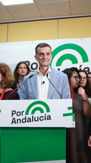 El candidato de Por Andalucía, Antonio Maíllo, valora los resultados electorales. El candidato de Por Andalucía, Antonio Maíllo, valora los resultados electorales.