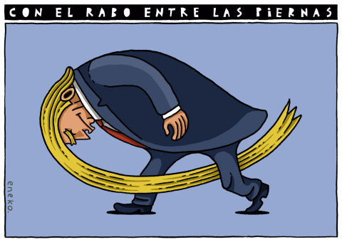 El rabo entre las piernas