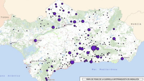 Mapa de fosas de la guerrilla antifranquista en Andalucía Mapa de fosas de la guerrilla antifranquista en Andalucía