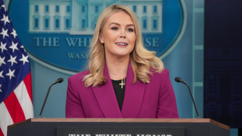 leavitt 28 January 2025, US, Washington: White House Press Secretary Karoline Leavitt speaks at her first press briefing of the Trump administration. Photo: Andrew Leyden/ZUMA Press Wire/dpaAndrew Leyden/ZUMA Press Wire/dp / DPA28/1/2025 ONLY FOR USE IN SPAIN