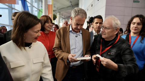 El expresidente del Gobierno José Luis Rodríguez Zapatero durante el 15º Congreso del PSPV, en el Palacio de Congresos de València, a 31 de enero de 2025. El expresidente del Gobierno José Luis Rodríguez Zapatero durante el 15º Congreso del PSPV, en el Palacio de Congresos de València, a 31 de enero de 2025.