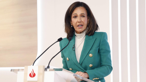 La presidenta del Banco Santander, Ana Botín, en la presentación de los resultados 2024 de la entidad.