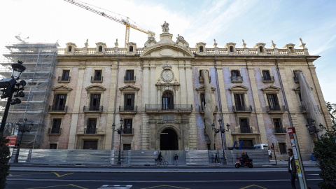 Palacio de Justicia de València durante las obras para su rehabilitación, en la sede del Tribunal Superior de Justicia de la Comunitat Valenciana, a 3 de enero de 2024.