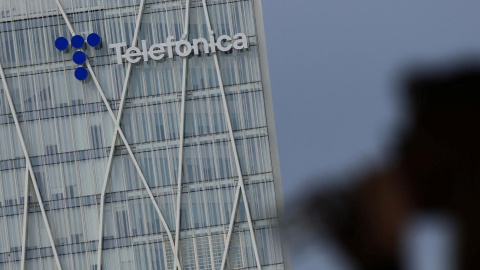 Vista de la sede de Telefónica en Barcelona.
