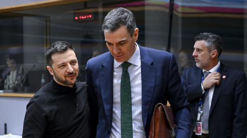 Pedro Sánchez y Volodímir Zelenski, en el Parlamento Europeo este mismo marzo.