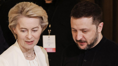 Ursula Von der Leyen y Volodímir Zelenski, en París.