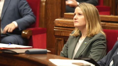 dgaia La consellera de Derechos Sociales, Mònica Martínez Bravo, en el Parlament catalán, a 9 de abril de 2025.