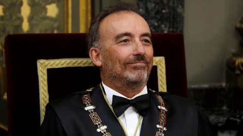 (Foto de ARCHIVO)El magistrado del Tribunal Supremo Manuel Marchena, durante el acto de la apertura del año judicial que preside el rey Felipe VI este lunes en el Salón de Plenos del Tribunal Supremo.Pool09/09/2019, justicia, acto09/9/2019