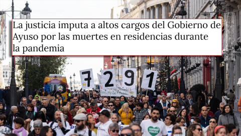 Manifestación de Marea de Residencias por los fallecidos durante la pandemia en las residencias madrileñas.