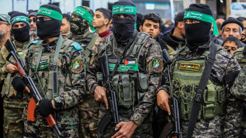 Imagen de archivo de varios miembros de las Brigadas Al-Qassam, el brazo armado de Hamás.
