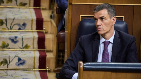 El presidente del Gobierno, Pedro Sánchez, durante un pleno extraordinario, en el Congreso de los Diputados, a 9 de julio de 2025.