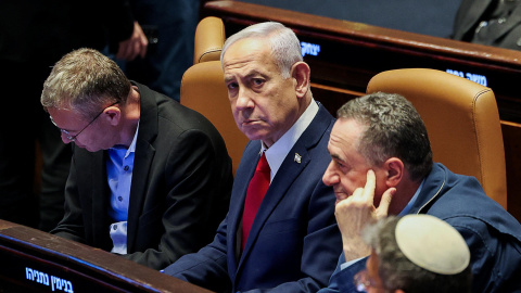 El primer ministro israelí, Benjamin Netanyahu, en el parlamento israelí.