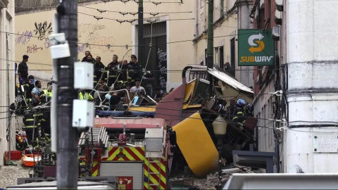 Funicular turístico accidentado en Lisboa.