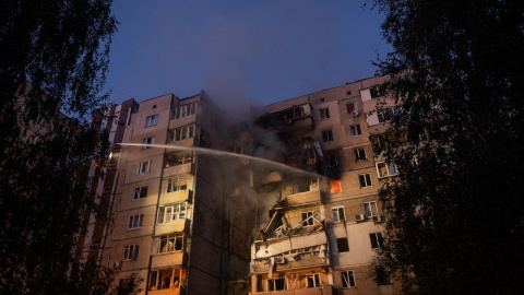 Un edificio en Kiev tras un ataque ruso.
