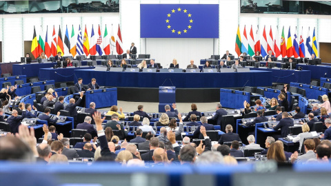 Eurocámara Foto de archivo de la Eurocámara durante una votación.